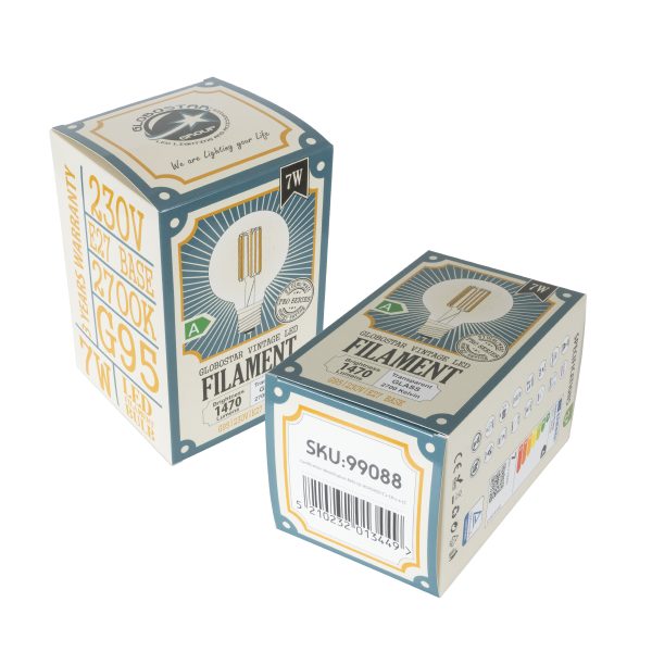 99088 Λάμπα LED Long Filament E27 G95 Γλόμπος 7W 1470lm 360° AC 220-240V IP20 Φ9.5 x Υ13.8cm Θερμό Λευκό 2700K με Διάφανο Γυαλί - Pro Series 210lm/W - A Ενεργειακή Κλάση - 3 Χρόνια Εγγύηση - Image 5