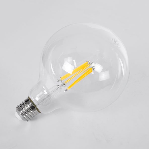 99089 Λάμπα LED Long Filament E27 G125 Γλόμπος 7W 1470lm 360° AC 220-240V IP20 Φ12.5 x Υ13.8cm Θερμό Λευκό 2700K με Διάφανο Γυαλί - Pro Series 210lm/W - A Ενεργειακή Κλάση - 3 Χρόνια Εγγύηση - Image 3