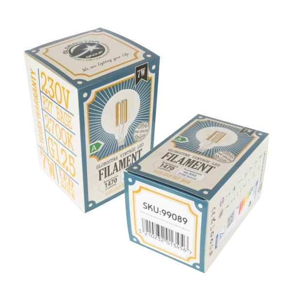 99089 Λάμπα LED Long Filament E27 G125 Γλόμπος 7W 1470lm 360° AC 220-240V IP20 Φ12.5 x Υ13.8cm Θερμό Λευκό 2700K με Διάφανο Γυαλί - Pro Series 210lm/W - A Ενεργειακή Κλάση - 3 Χρόνια Εγγύηση - Image 5