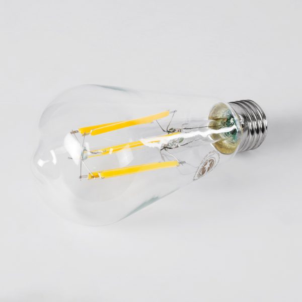 99090 Λάμπα LED Long Filament E27 ST64 Αχλάδι 7W 1470lm 360° AC 220-240V IP20 Φ6.4 x Υ14.5cm Θερμό Λευκό 2700K με Διάφανο Γυαλί - Pro Series 210lm/W - A Ενεργειακή Κλάση - 3 Χρόνια Εγγύηση - Image 2