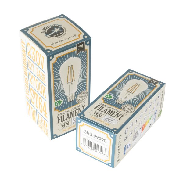 99090 Λάμπα LED Long Filament E27 ST64 Αχλάδι 7W 1470lm 360° AC 220-240V IP20 Φ6.4 x Υ14.5cm Θερμό Λευκό 2700K με Διάφανο Γυαλί - Pro Series 210lm/W - A Ενεργειακή Κλάση - 3 Χρόνια Εγγύηση - Image 5