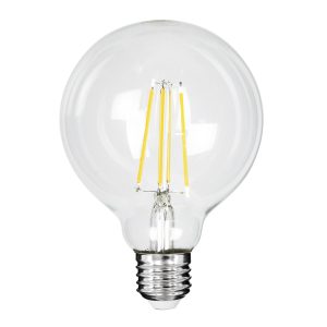 99092 Λάμπα LED Long Filament E27 G95 Γλόμπος 4W 840lm 360° AC 220-240V IP20 Φ9.5 x Υ13.8cm Φυσικό Λευκό 4000K με Διάφανο Γυαλί – Pro Series 210lm/W – A Ενεργειακή Κλάση – 3 Χρόνια Εγγύηση
