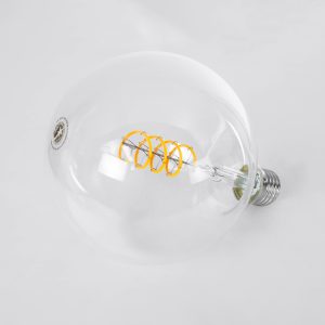 99137 Λάμπα LED  Soft S Spiral Filament E27 G125 Γλόμπος 4W 300lm 360° AC 220-240V IP20 Φ12.5 x Υ18cm Θερμό Λευκό 2700K με Διάφανο Γυαλί Dimmable – 3 Χρόνια Εγγύηση