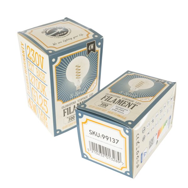 99137 Λάμπα LED  Soft S Spiral Filament E27 G125 Γλόμπος 4W 300lm 360° AC 220-240V IP20 Φ12.5 x Υ18cm Θερμό Λευκό 2700K με Διάφανο Γυαλί Dimmable - 3 Χρόνια Εγγύηση - Image 5