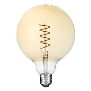 99138 Λάμπα LED Soft S Spiral Filament E27 G125 Γλόμπος 4W 280lm 360° AC 220-240V IP20 Φ12.5 x Υ18cm Ultra Θερμό Λευκό 2200K με Μελί Γυαλί – Dimmable – 3 Years Warranty