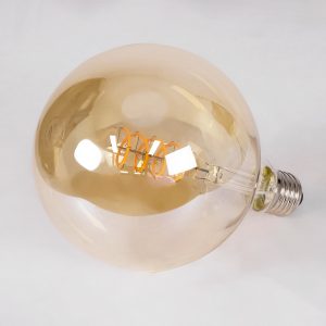 99138 Λάμπα LED Soft S Spiral Filament E27 G125 Γλόμπος 4W 280lm 360° AC 220-240V IP20 Φ12.5 x Υ18cm Ultra Θερμό Λευκό 2200K με Μελί Γυαλί – Dimmable – 3 Years Warranty