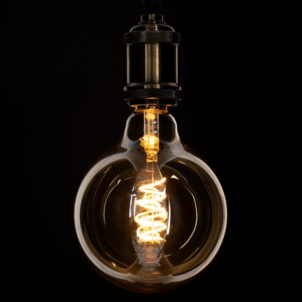 99138 Λάμπα LED Soft S Spiral Filament E27 G125 Γλόμπος 4W 280lm 360° AC 220-240V IP20 Φ12.5 x Υ18cm Ultra Θερμό Λευκό 2200K με Μελί Γυαλί - Dimmable - 3 Years Warranty - Image 4