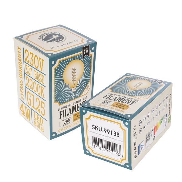 99138 Λάμπα LED Soft S Spiral Filament E27 G125 Γλόμπος 4W 280lm 360° AC 220-240V IP20 Φ12.5 x Υ18cm Ultra Θερμό Λευκό 2200K με Μελί Γυαλί - Dimmable - 3 Years Warranty - Image 5