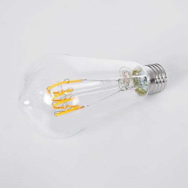99140 Λάμπα LED Soft T Spiral Filament E27 ST64 Αχλάδι 4W 300lm 360° AC 220-240V IP20 Φ6.4 x Υ14cm Θερμό Λευκό 2700K με Διάφανο Γυαλί Dimmable - 3 Χρόνια Εγγύηση - Image 2