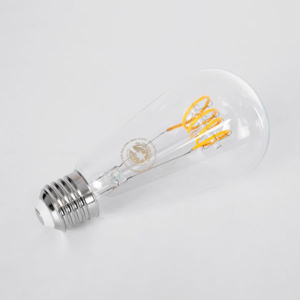99140 Λάμπα LED Soft T Spiral Filament E27 ST64 Αχλάδι 4W 300lm 360° AC 220-240V IP20 Φ6.4 x Υ14cm Θερμό Λευκό 2700K με Διάφανο Γυαλί Dimmable - 3 Χρόνια Εγγύηση - Image 3