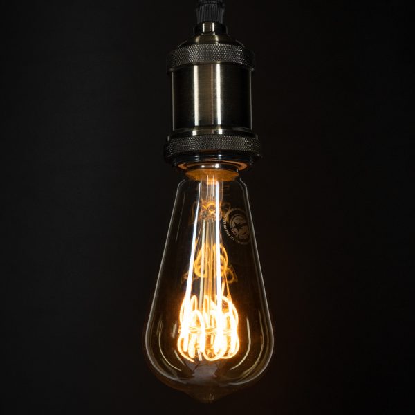 99141 Λάμπα LED Soft T Spiral Filament E27 ST64 Αχλάδι 4W 280lm 360° AC 220-240V IP20 Φ6.4 x Υ14cm Ultra Θερμό Λευκό 2200K με Μελί Γυαλί Dimmable - 3 Χρόνια Εγγύηση - Image 4
