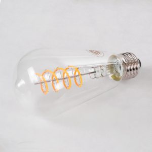 99143 Λάμπα LED Soft S Spiral Filament E27 ST64 Αχλάδι 4W 300lm 360° AC 220-240V IP20 Φ6.4 x Υ14cm Θερμό Λευκό 2700K με Διάφανο Γυαλί – Dimmable – 3 Χρόνια Εγγύηση