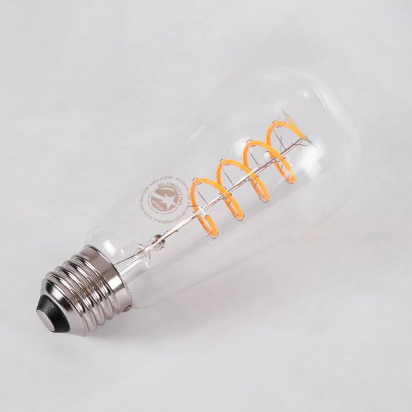 99143 Λάμπα LED Soft S Spiral Filament E27 ST64 Αχλάδι 4W 300lm 360° AC 220-240V IP20 Φ6.4 x Υ14cm Θερμό Λευκό 2700K με Διάφανο Γυαλί - Dimmable - 3 Χρόνια Εγγύηση - Image 3