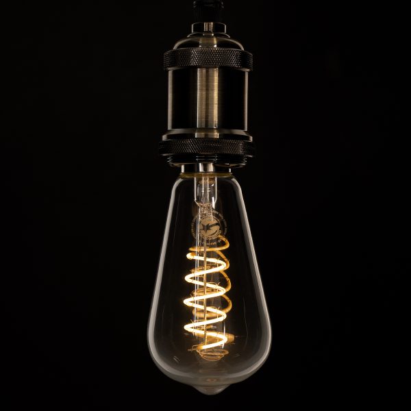 99143 Λάμπα LED Soft S Spiral Filament E27 ST64 Αχλάδι 4W 300lm 360° AC 220-240V IP20 Φ6.4 x Υ14cm Θερμό Λευκό 2700K με Διάφανο Γυαλί - Dimmable - 3 Χρόνια Εγγύηση - Image 4