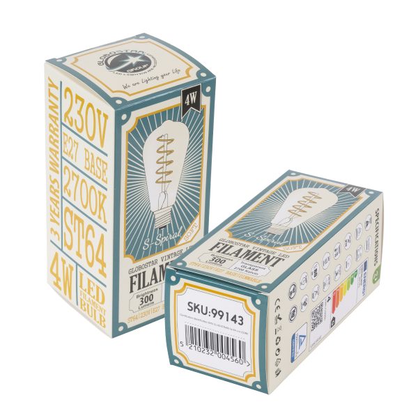 99143 Λάμπα LED Soft S Spiral Filament E27 ST64 Αχλάδι 4W 300lm 360° AC 220-240V IP20 Φ6.4 x Υ14cm Θερμό Λευκό 2700K με Διάφανο Γυαλί - Dimmable - 3 Χρόνια Εγγύηση - Image 5