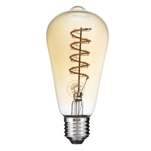 99144 Λάμπα LED Soft S Spiral Filament E27 ST64 Αχλάδι 4W 280lm 360° AC 220-240V IP20 Φ6.4 x Υ14cm Ultra Θερμό Λευκό 2200K με Μελί Γυαλί – Dimmable – 3 Χρόνια Εγγύηση