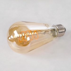 99144 Λάμπα LED Soft S Spiral Filament E27 ST64 Αχλάδι 4W 280lm 360° AC 220-240V IP20 Φ6.4 x Υ14cm Ultra Θερμό Λευκό 2200K με Μελί Γυαλί – Dimmable – 3 Χρόνια Εγγύηση