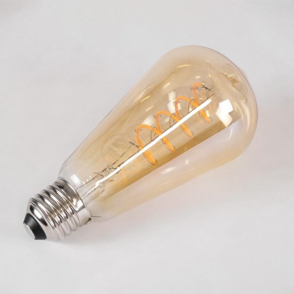 99144 Λάμπα LED Soft S Spiral Filament E27 ST64 Αχλάδι 4W 280lm 360° AC 220-240V IP20 Φ6.4 x Υ14cm Ultra Θερμό Λευκό 2200K με Μελί Γυαλί - Dimmable - 3 Χρόνια Εγγύηση - Image 3