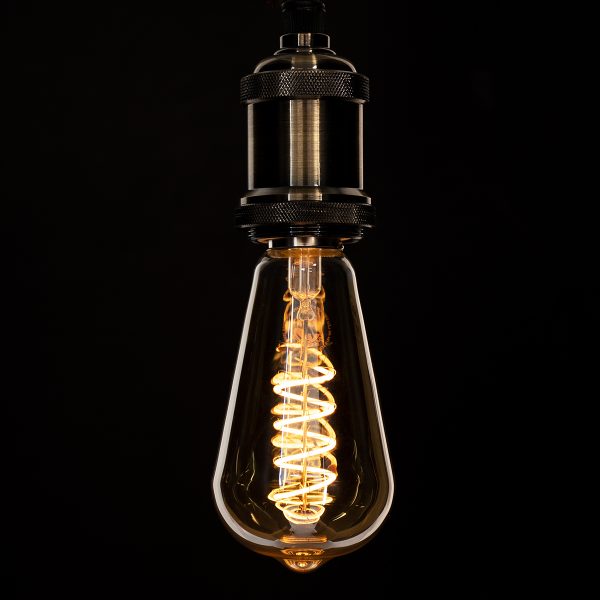 99144 Λάμπα LED Soft S Spiral Filament E27 ST64 Αχλάδι 4W 280lm 360° AC 220-240V IP20 Φ6.4 x Υ14cm Ultra Θερμό Λευκό 2200K με Μελί Γυαλί - Dimmable - 3 Χρόνια Εγγύηση - Image 4