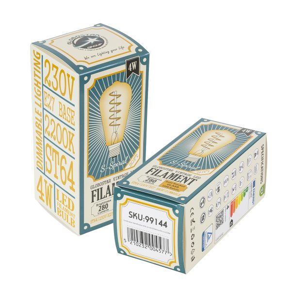 99144 Λάμπα LED Soft S Spiral Filament E27 ST64 Αχλάδι 4W 280lm 360° AC 220-240V IP20 Φ6.4 x Υ14cm Ultra Θερμό Λευκό 2200K με Μελί Γυαλί - Dimmable - 3 Χρόνια Εγγύηση - Image 5