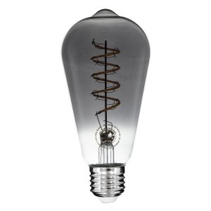 99145 Λάμπα LED Soft S Spiral Filament E27 ST64 Αχλάδι 4W 280lm 360° AC 220-240V IP20 Φ6.4 x Υ14cm Θερμό Λευκό 2700K με Φιμέ Γυαλί Dimmable – 3 Χρόνια Εγγύηση