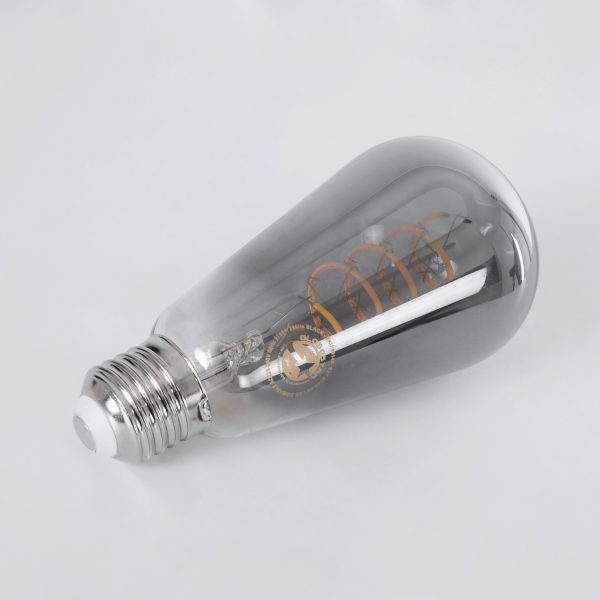99145 Λάμπα LED Soft S Spiral Filament E27 ST64 Αχλάδι 4W 280lm 360° AC 220-240V IP20 Φ6.4 x Υ14cm Θερμό Λευκό 2700K με Φιμέ Γυαλί Dimmable - 3 Χρόνια Εγγύηση - Image 3