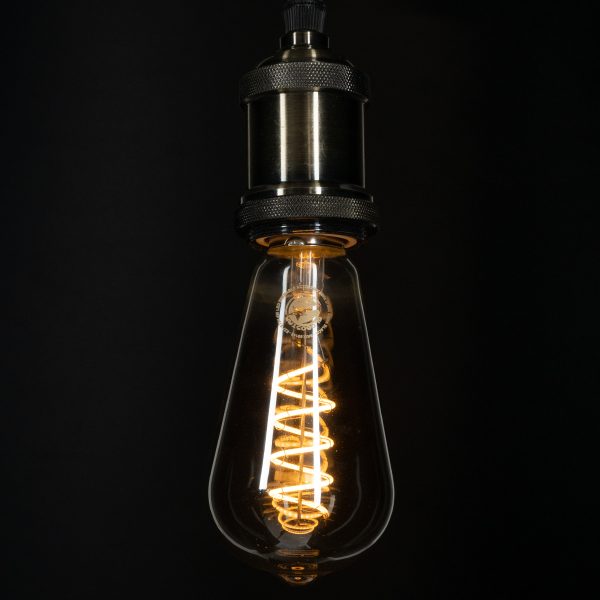 99145 Λάμπα LED Soft S Spiral Filament E27 ST64 Αχλάδι 4W 280lm 360° AC 220-240V IP20 Φ6.4 x Υ14cm Θερμό Λευκό 2700K με Φιμέ Γυαλί Dimmable - 3 Χρόνια Εγγύηση - Image 4