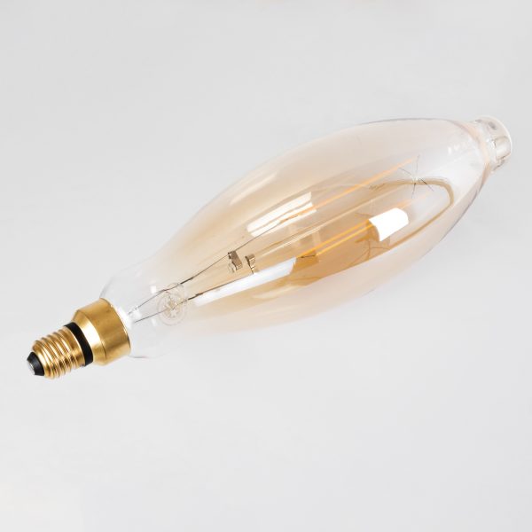 99167 Λάμπα LED Long Filament E27 3.5K AVOCADOS Γλόμπος 8W 650lm 360° AC 220-240V IP20 Φ12 x Υ44cm Ultra Θερμό Λευκό 2200K με Μελί Γυαλί Dimmable - 3 Χρόνια Εγγύηση - Image 3