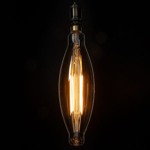 99167 Λάμπα LED Long Filament E27 3.5K AVOCADOS Γλόμπος 8W 650lm 360° AC 220-240V IP20 Φ12 x Υ44cm Ultra Θερμό Λευκό 2200K με Μελί Γυαλί Dimmable - 3 Χρόνια Εγγύηση - Image 4