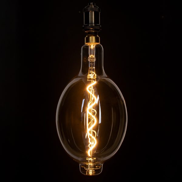 99170 Λάμπα LED Soft S Spiral Filament E27 BT180 MANGOS Γλόμπος 6W 420lm 360° AC 220-240V IP20 Φ18 x Υ39cm Ultra Θερμό Λευκό 2200K με Μελί Γυαλί - Dimmable - 3 Years Warranty - Image 4