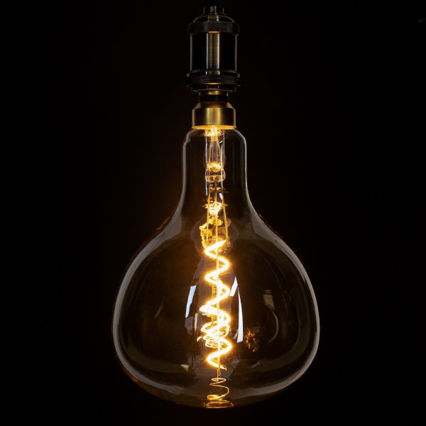 99171 Λάμπα LED Soft S Spiral Filament E27 ER180 PAPAYAS Γλόμπος 6W 420lm 360° AC 220-240V IP20 Φ18 x Υ30cm Ultra Θερμό Λευκό 2200K με Μελί Γυαλί - Dimmable - 3 Years Warranty - Image 4