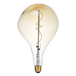 99175 Λάμπα LED Soft S Spiral Filament E27 R170 ROCK Γλόμπος 4W 280lm 360° AC 220-240V IP20 Φ16.5 x Υ28cm Ultra Θερμό Λευκό 2200K με Μελί Γυαλί Dimmable – 3 Χρόνια Εγγύηση
