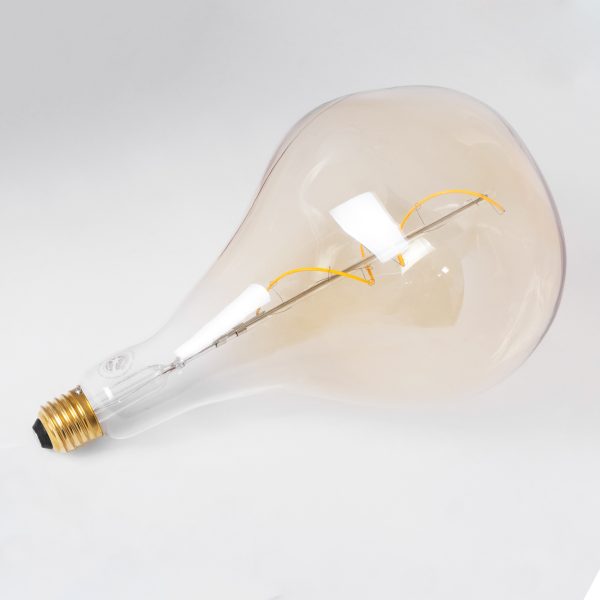 99175 Λάμπα LED Soft S Spiral Filament E27 R170 ROCK Γλόμπος 4W 280lm 360° AC 220-240V IP20 Φ16.5 x Υ28cm Ultra Θερμό Λευκό 2200K με Μελί Γυαλί Dimmable - 3 Χρόνια Εγγύηση - Image 3