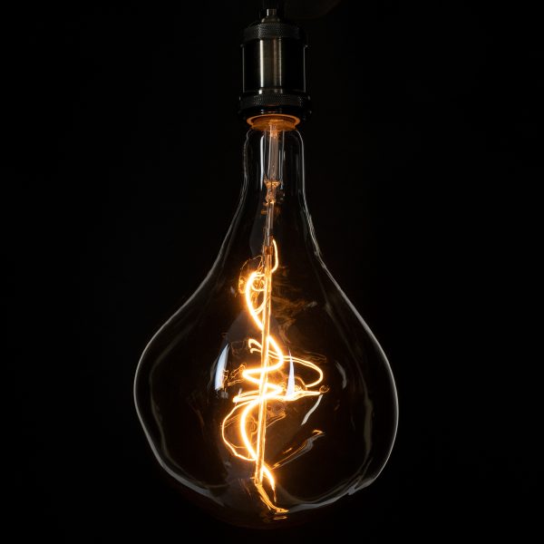 99175 Λάμπα LED Soft S Spiral Filament E27 R170 ROCK Γλόμπος 4W 280lm 360° AC 220-240V IP20 Φ16.5 x Υ28cm Ultra Θερμό Λευκό 2200K με Μελί Γυαλί Dimmable - 3 Χρόνια Εγγύηση - Image 4