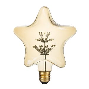 99207 Λάμπα LED MTX Diode HP E27 S125 STAR Γλόμπος 1W 70lm 360° AC 220-240V IP20 Μ15 x Π6 x Υ16cm Ultra Θερμό Λευκό 2200K με Μελί Γυαλί – 3 Χρόνια Εγγύηση