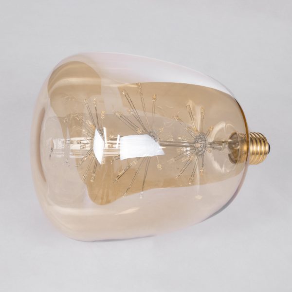99209 Λάμπα LED MTX Diode HP E27 G145 BARREL Γλόμπος 1.6W 140lm 360° AC 220-240V IP20 Φ14.5 x Υ19cm Ultra Θερμό Λευκό 2200K με Μελί Γυαλί - 3 Χρόνια Εγγύηση - Image 2