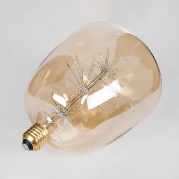 99209 Λάμπα LED MTX Diode HP E27 G145 BARREL Γλόμπος 1.6W 140lm 360° AC 220-240V IP20 Φ14.5 x Υ19cm Ultra Θερμό Λευκό 2200K με Μελί Γυαλί - 3 Χρόνια Εγγύηση - Image 3