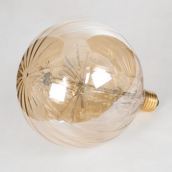99211 Λάμπα LED MTX Diode HP E27 G150 PUMPKIN Γλόμπος 1.6W 140lm 360° AC 220-240V IP20 Φ15 x Υ19cm Ultra Θερμό Λευκό 2200K με Μελί Γυαλί - 3 Χρόνια Εγγύηση - Image 2