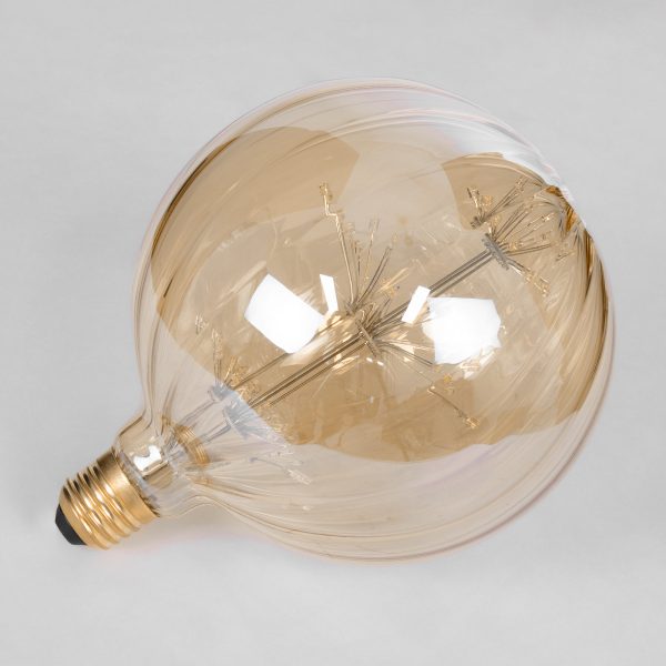 99211 Λάμπα LED MTX Diode HP E27 G150 PUMPKIN Γλόμπος 1.6W 140lm 360° AC 220-240V IP20 Φ15 x Υ19cm Ultra Θερμό Λευκό 2200K με Μελί Γυαλί - 3 Χρόνια Εγγύηση - Image 3