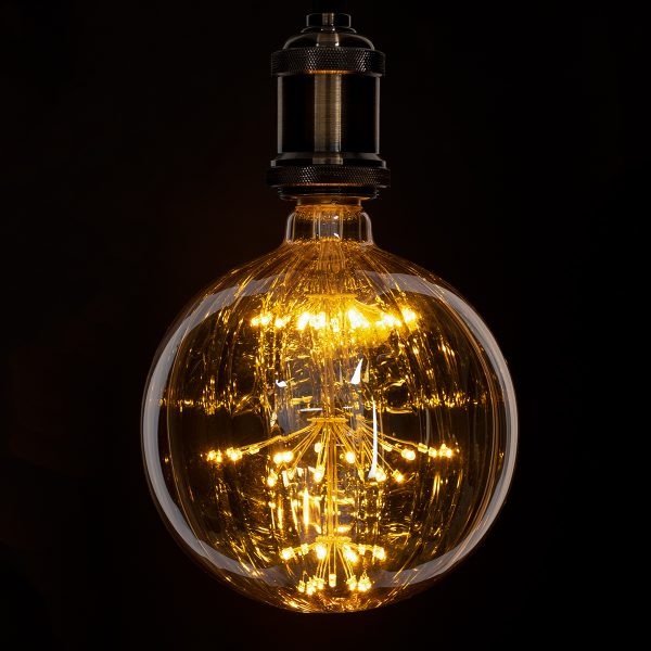 99211 Λάμπα LED MTX Diode HP E27 G150 PUMPKIN Γλόμπος 1.6W 140lm 360° AC 220-240V IP20 Φ15 x Υ19cm Ultra Θερμό Λευκό 2200K με Μελί Γυαλί - 3 Χρόνια Εγγύηση - Image 4