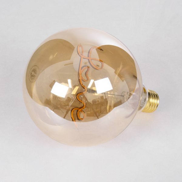 99252 Λάμπα LED Ultra Thin Soft S Spiral Letter Filament E27 G125 LOVE Γλόμπος 2.4W 204lm 360° AC 220-240V IP20 Φ12.5 x Υ18cm Ultra Θερμό Λευκό 2200K με Μελί Γυαλί - Dimmable - 3 Years Warranty - Image 3
