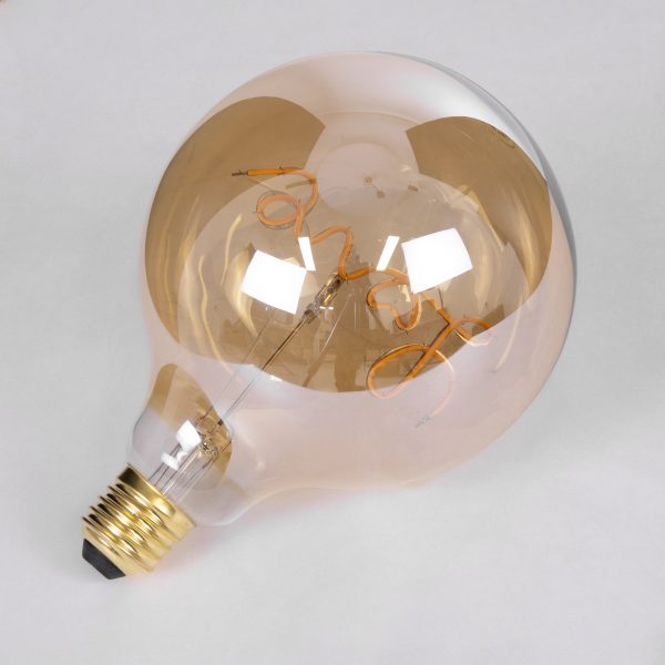 99252 Λάμπα LED Ultra Thin Soft S Spiral Letter Filament E27 G125 LOVE Γλόμπος 2.4W 204lm 360° AC 220-240V IP20 Φ12.5 x Υ18cm Ultra Θερμό Λευκό 2200K με Μελί Γυαλί - Dimmable - 3 Years Warranty - Image 4