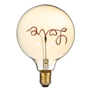 99253 Λάμπα LED Ultra Thin Soft S Spiral Letter Filament E27 G125 LOVE Γλόμπος 2.4W 204lm 360° AC 220-240V IP20 Φ12.5 x Υ18cm Κόκκινο με Μελί Γυαλί – Dimmable – 3 Χρόνια Εγγύηση