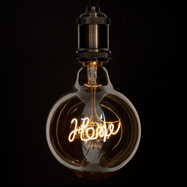 99254 Λάμπα LED Ultra Thin Soft S Spiral Letter Filament E27 G125 HOME Γλόμπος 2.4W 204lm 360° AC 220-240V IP20 Φ12.5 x Υ18cm Ultra Θερμό Λευκό 2200K με Μελί Γυαλί - Dimmable - 3 Years Warranty