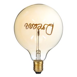 99255 Λάμπα LED Ultra Thin Soft S Spiral Letter Filament E27 G125 DREAM Γλόμπος 2.4W 204lm 360° AC 220-240V IP20 Φ12.5 x Υ18cm Ultra Θερμό Λευκό 2200K με Μελί Γυαλί – Dimmable – 3 Years Warranty