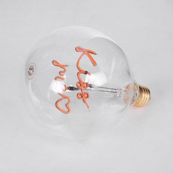 99256 Λάμπα LED Ultra Thin Soft S Spiral Letter Filament E27 G125 KISS ME Γλόμπος 4W 340lm 360° AC 220-240V IP20 Φ12.5 x Υ18cm Ροζ με Διάφανο Γυαλί - Dimmable - 3 Χρόνια Εγγύηση - Image 3