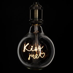 99257 Λάμπα LED Ultra Thin Soft S Spiral Letter Filament E27 G125 KISS ME Γλόμπος 4W 340lm 360° AC 220-240V IP20 Φ12.5 x Υ18cm Ultra Θερμό Λευκό 2200K με Διάφανο Γυαλί – Dimmable – 3 Χρόνια Εγγύηση