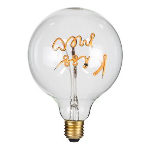 99257 Λάμπα LED Ultra Thin Soft S Spiral Letter Filament E27 G125 KISS ME Γλόμπος 4W 340lm 360° AC 220-240V IP20 Φ12.5 x Υ18cm Ultra Θερμό Λευκό 2200K με Διάφανο Γυαλί – Dimmable – 3 Χρόνια Εγγύηση