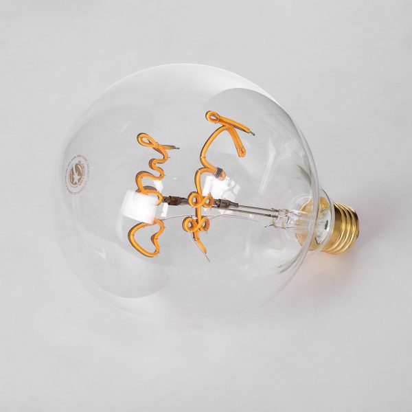 99257 Λάμπα LED Ultra Thin Soft S Spiral Letter Filament E27 G125 KISS ME Γλόμπος 4W 340lm 360° AC 220-240V IP20 Φ12.5 x Υ18cm Ultra Θερμό Λευκό 2200K με Διάφανο Γυαλί - Dimmable - 3 Χρόνια Εγγύηση - Image 3
