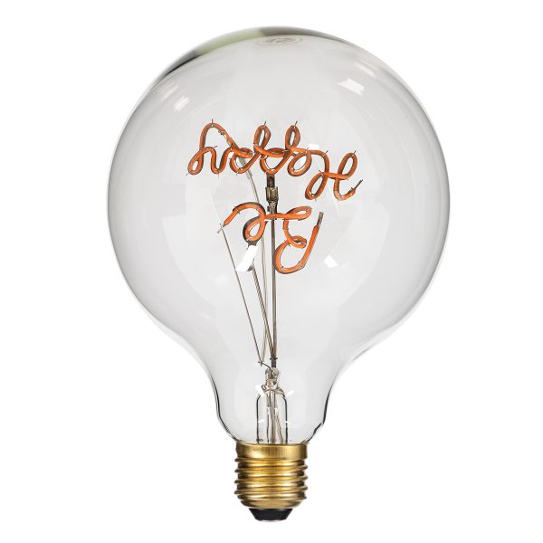 99259 Λάμπα LED Ultra Thin Soft S Spiral Letter Filament E27 G125 BE HAPPY Γλόμπος 4W 340lm 360° AC 220-240V IP20 Φ12.5 x Υ18cm Ροζ με Διάφανο Γυαλί - Dimmable - 3 Years Warranty - Image 2